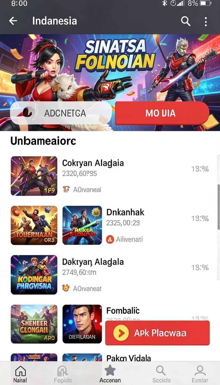 Beragam pilihan permainan menarik dalam aplikasi ins55 App APK Terbaru.